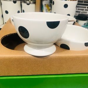 SOLDKate Spade Lenox On the Dot Footed Dessert bowls Set of 4